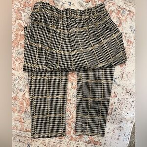 Houndstooth yellow/black dress pants with stretch waistband